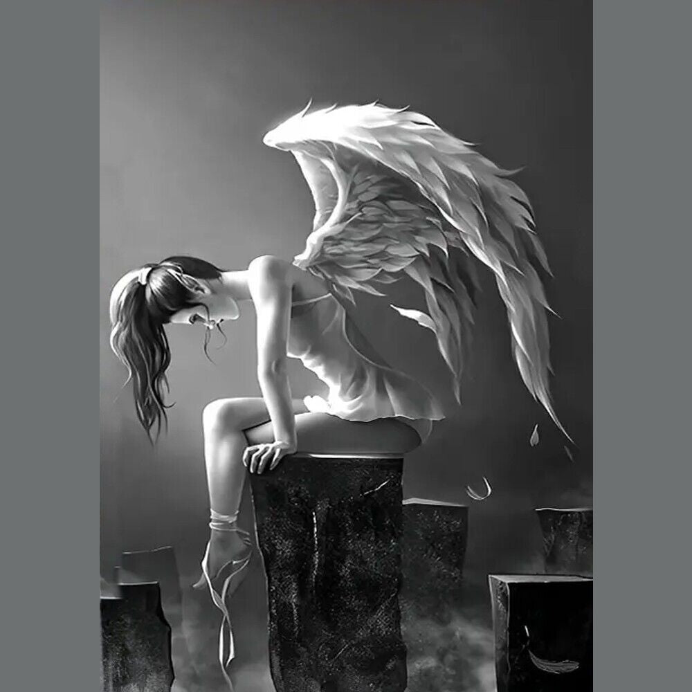 Stunning Angel In Deep Thought Canvas Print Framed 11.8" x 17.7" Wall Art Home & Garden:Home Décor:Posters & Prints Style Your Walls